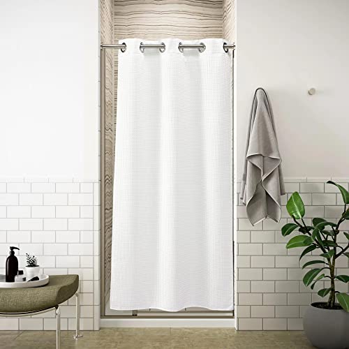 River Dream Stall Waffle Weave Shower Curtain with Snapin Liner,Cotton