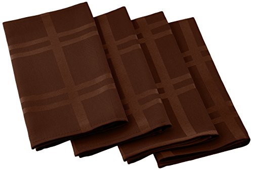 Cuisinart Easy Care Spill-Proof Formal Microfiber Fabric Dinner Napkin, 4-Pack, Brown