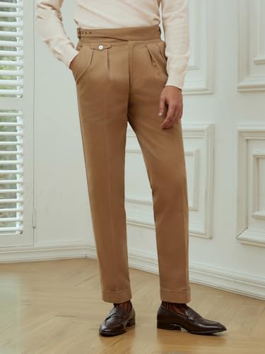 Men's Vintage Straight Fit Khaki Pants Signature Lux Cotton Twill Suit Pants Trousers Casual Casual2
