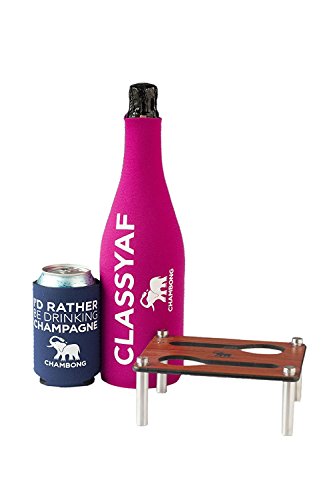 CHAMBONG - 4 Pack Champagne Bottle and Beer Can Coolie Insulators - Perfect for Chambong Party