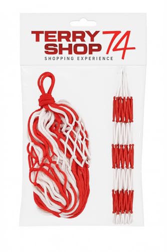 Terryshop74 Red de cordón de 100 cm para juegos de verano – Bolsa de playa blanca y roja para pelotas y accesorios de playa (solo red, juegos no incluidos)