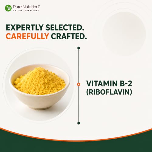 Image of Pure Nutrition Vitamin B2 (Riboflavin) 2.4mg Capsules | Vitamin B2 Supplement for Energy, Eye & Nervous System Support | Supports Healthy Metabolism & Daily Wellness | 120 Veg Capsules