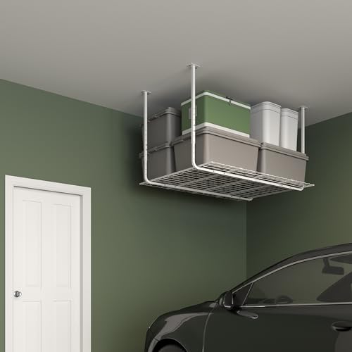Image of Ceiling Mounted Adjustable Shelf in White