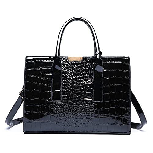 Bolso de mano para mujer con patrón cocodrilo de PU miniatura 1