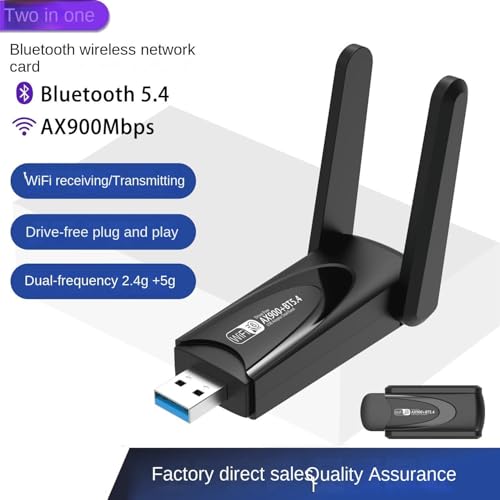 Image of Dual Band 900mbps WiFi USB Adapter with Bluetooth 5.4 | 2.4GHz & 5GHz Wireless Dongle | Driver-Free | Supports Windows 10 /11 | High-Speed USB WiFi Receiver for PC & Laptop