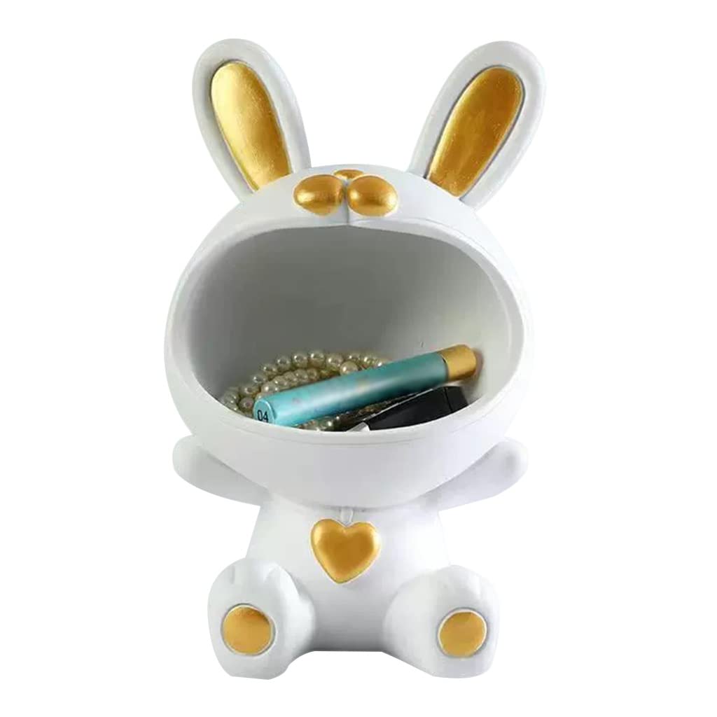 Plateau organisateur de bijoux lapin : coupelle chic pour clés et entrée