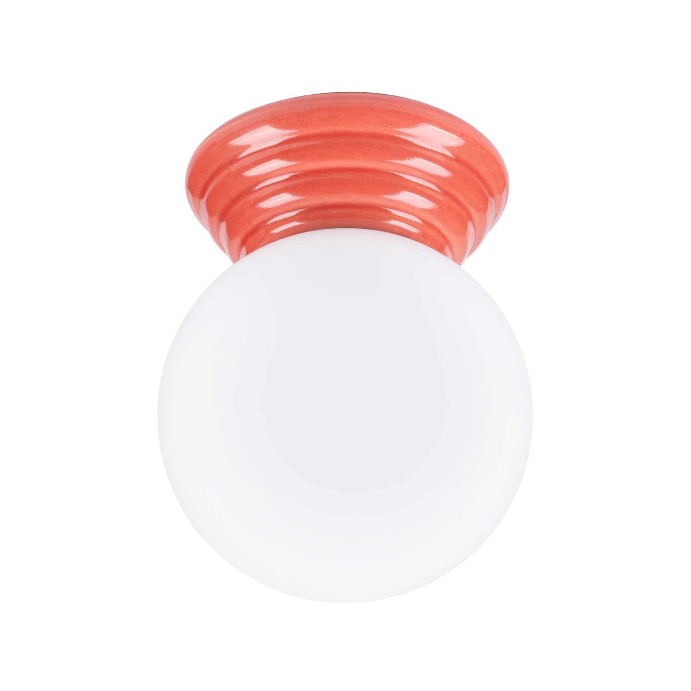 SOLLUX lighting Ceiling Light Ceiling Light – Ceiling Spotlight Glazed Ceramic Glass – 1 Bulb – LED Light Bulb – Peach Zori
