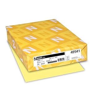 Neenah Paper 49541 Exact Index Card Stock, 110lb, 8 1/2 x 11, Canary, 250 Sheets
