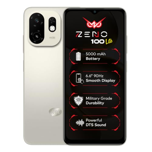 Image of Zeno 100 Lite | UNISOC Octa-Core Processor | 2GB + 4GB RAM 64GB Storage | 5000mAh Battery | 6.6 inch HD+ 90Hz Display | DTS Sound | Titanium Gold