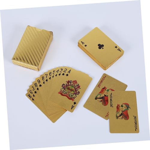 Toyvian 3sätze wasserdichte Gold Foil Pokerkarten Schimmernde Spielkarten Für Unterhaltung Spielzeug Für Home Bar Und Büro – Bild 6