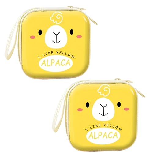 Kraptick Multipurpose Coin Pouch – Compact Zipper Purse for Coins, Cash & Small Essentials Durable & Stylish Fabric Mini Organizer for Daily Use (Yellow Lamb) (Pack of 2)
