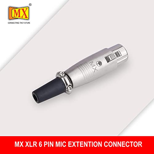 Image of MX 3 Pin XLR Microphone pin Pure Copper Nickel Plated Pins1 for High Conductivity microphone (6-pin female XLR connector, Pack of 2, Female Connector)