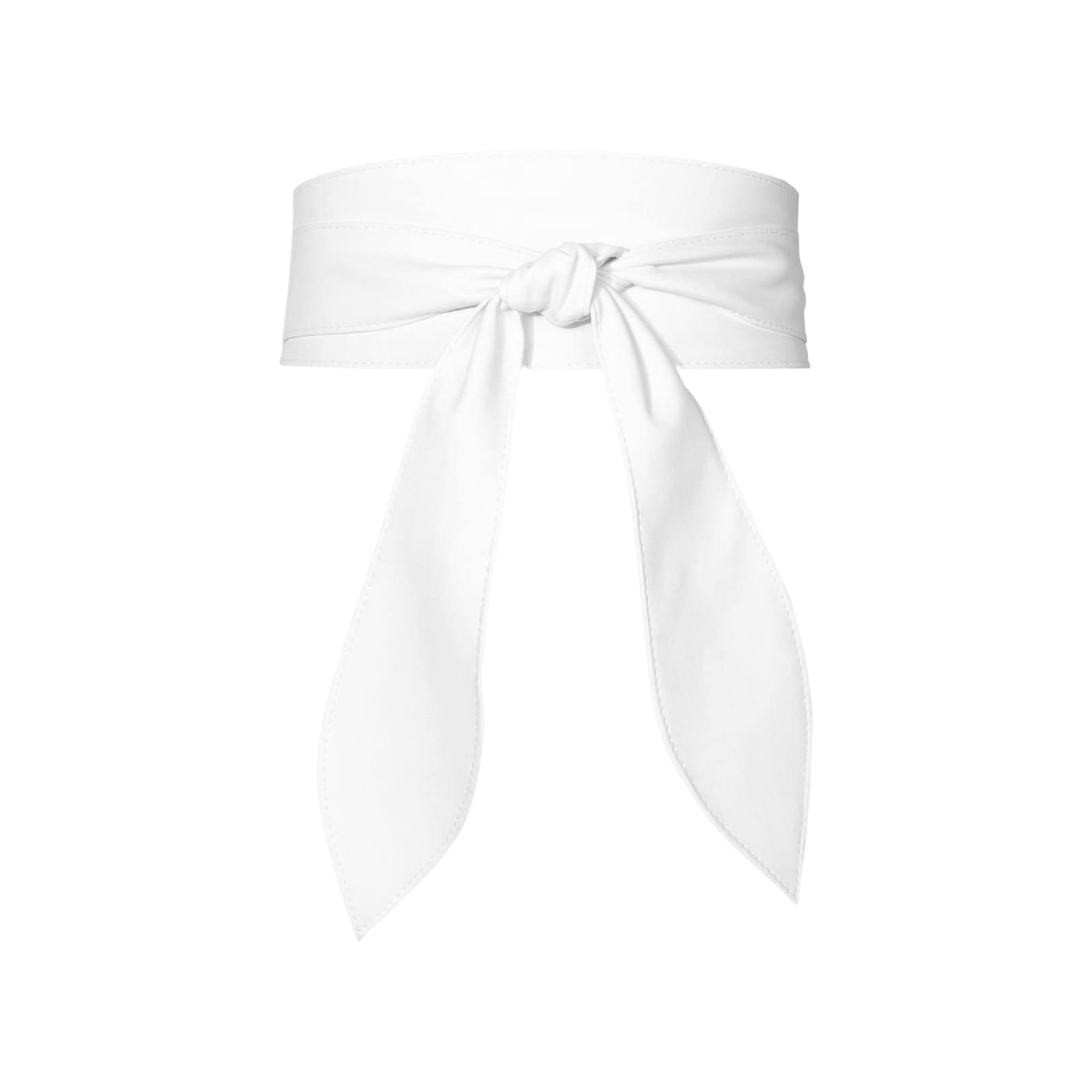 LumiSyne Women Obi Belt Retro Wide Cinch Belt Soft PU Leather Fashion Tie Up Wrap Around Waist Belt Ladies Knotted Waistband Corset Belt Dress Belt For Daily Party