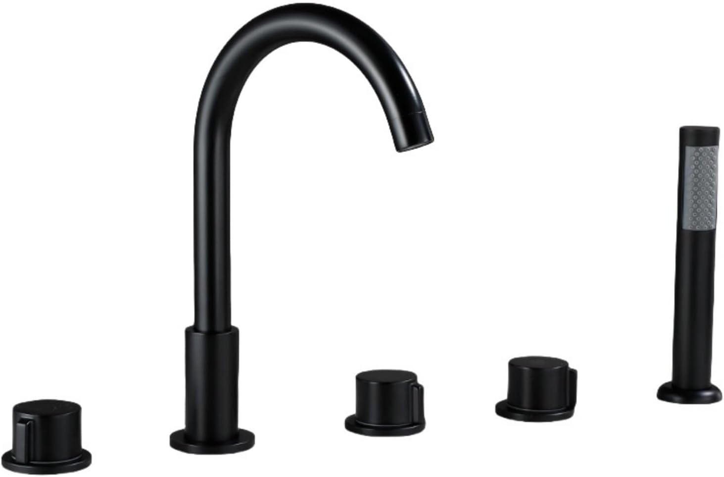 Mitigeur de bain-douche 5 trous avec bec pivotant 360° et douchette