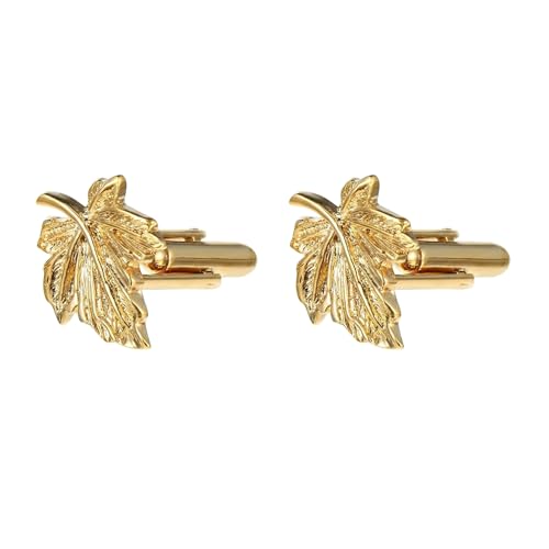 Mancuernillas Plata con Hoja de Arce para Camisa de Hombre miniatura 1