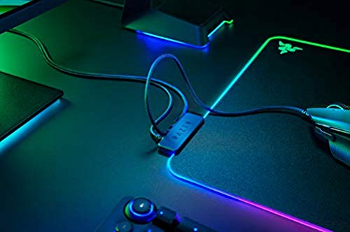 Firefly V2 - Tappetino per mouse da gioco con superficie in microtrama e illuminazione RGB (Illuminazione del bordo a tutto tondo, Ferma-cavo integrato) Nero - Mousepad - Immagine 2