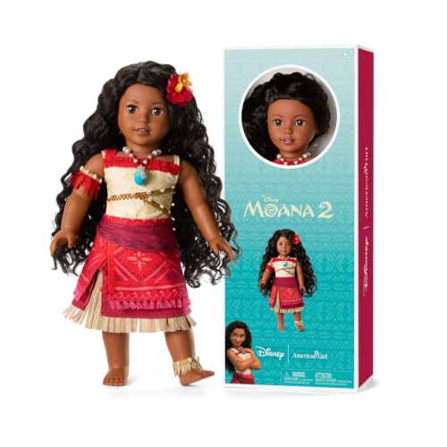 American Girl Disney Moana Doll 18-inch Doll Long Curly Black Hair Brown Eyes Includes Hair Clip Ages 6+