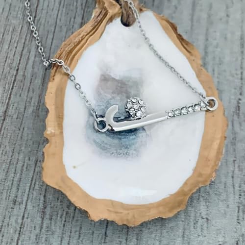 image for Sportybella Field Hockey Necklace, Girls Field Hockey Jewelry, Crystal