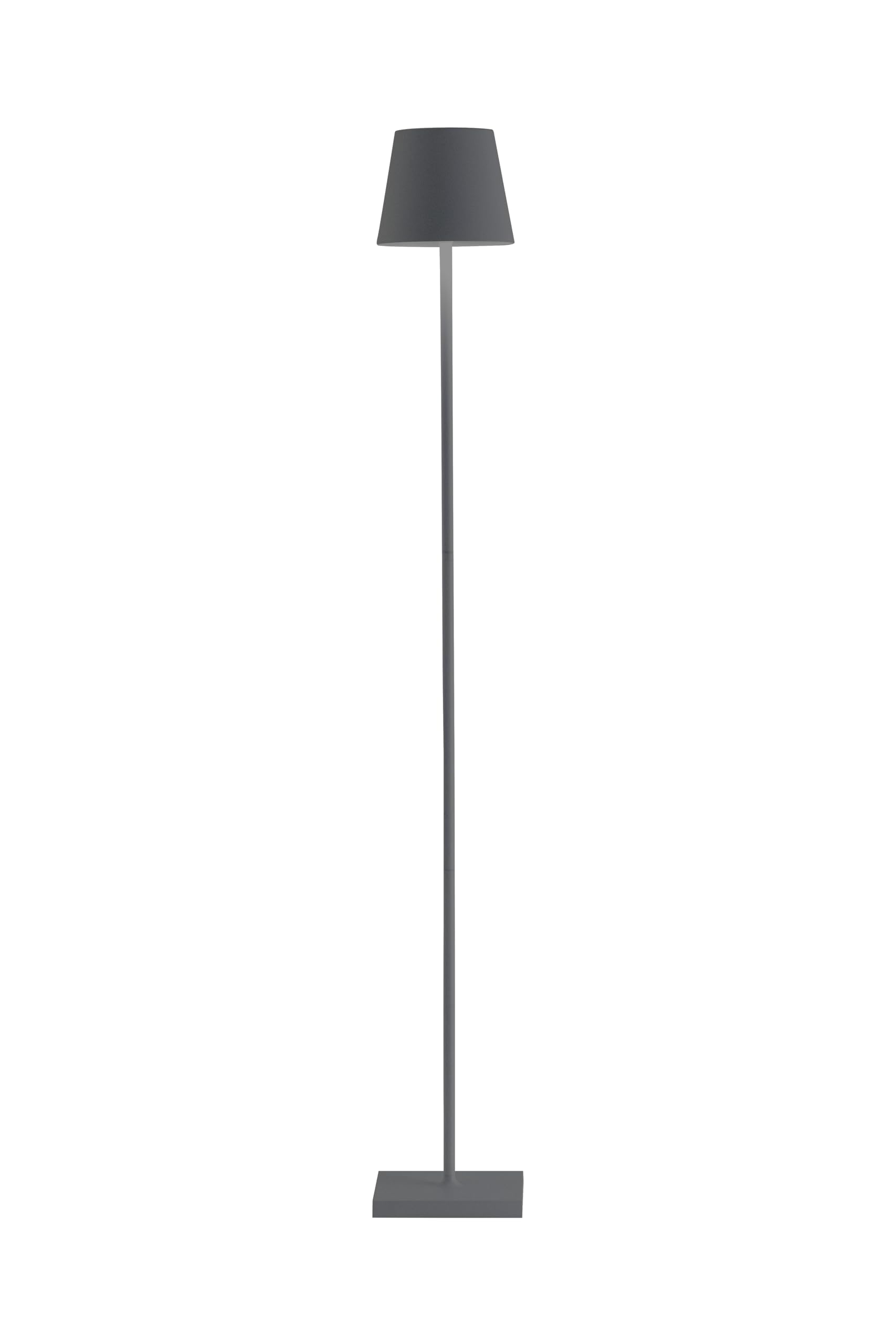 Zafferano, Lámpara Poldina L, Lámpara de Pie Recargable e Inalámbrica con Control Táctil, Adecuada para Interior y Exterior, Atenuador, 2200-3000 K, Altura Ajustable 52-122 cm, Color Gris Oscuro