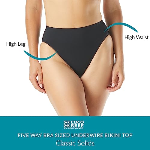 COCO REEF High Esteem High Leg High Waist Bikini Swim Bottom — Tummy Control Swimsuit Bottom3