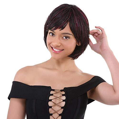 Short Twist Braided Wigs for Black Women Synthetic Small Box Braided Wigs African American Glueless Bob Braided Wigs Hand-made Braided Wigs 12inch 1B/30#