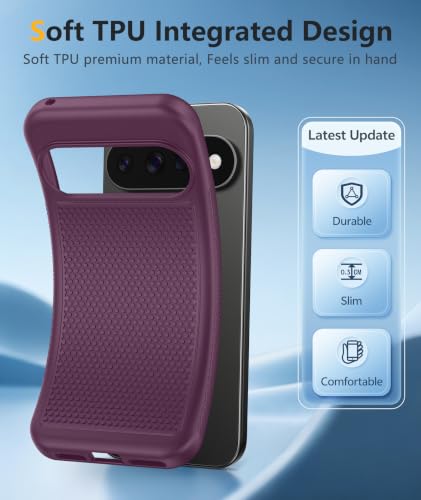 Image of FNTCASE for 11 /11 Pro Case: Soft TPU Non Slip Burgundy | With Screen Protector, Shockproof Drop Protection, Matte Textured Protective Cell Phone Cover, for Daily Use, Burgundy
