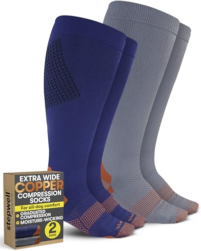 STEPWELL Wide Calf Copper Socks