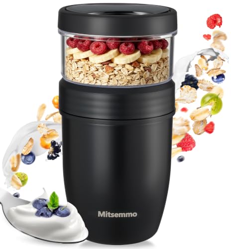 Produktfoto von Mitsemmo Edelstahl Müslibecher to Go 500ml+250ml,Joghurtbecher to Go mit Löffel,Müsli Cup to Go Becher,Müslibecher&hellip;