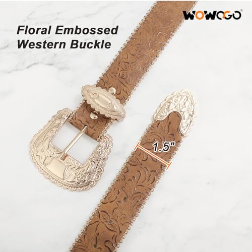 Floral Print Western Belts for Women Cowgirl Cowboy Country Leather Belt Fashion Vintage Belt for Jeans2