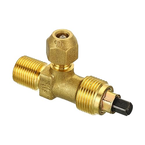 PATIKIL Angolo Arresto Valvola, 1/4 Svasato x 3/8 BSPT Maschio Ottone Destra Angolo Spegni Valvola Spegnimento per Aria Condizionamento HVAC Refrigerazione