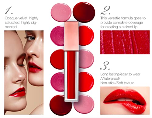 Muse - Moisturizing Smooth Creamy Fruity Colors Lipstick Lipgloss - For Sexy Lips, Super Stay, No-Smudge Liquid Lip Shine, Long-Lasting, Highly Pigmented, Instant Shine Lip Gloss (Raspberry Red) #TOP7