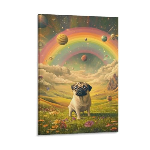 Pug Murale Image Sur Toile Idée Cadeau Idéale Pour Passionnés