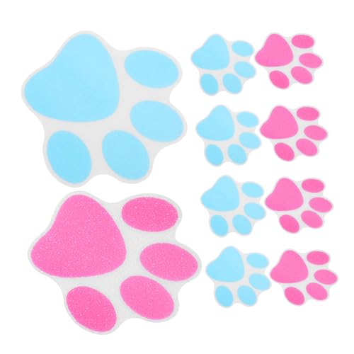 Abaodam 10pcs Non Slip Dog Paw Print Stickers for Bathtub Stairs Bathroom Tile Decals High Friction Design for Safety Cute Appliques for Home Decoration