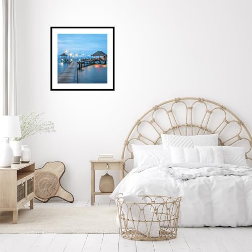 Image of JCJMY 24x24 Picture Frame Black with 20x20 Mat, Display Photo 20x20 with Mat or 24 x 24 Without Mat, Wall Hanging Large 24x24 Poster Frame with Shatter Resistant Plexiglass, Black