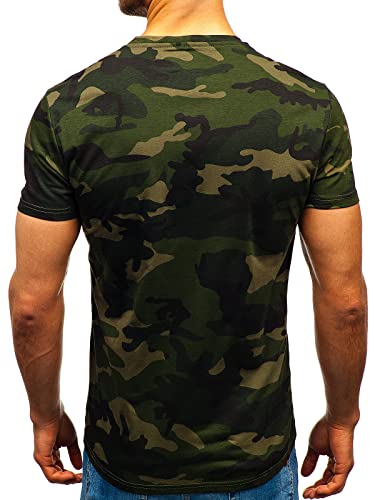 Camo Tshirts for Men Short Sleeve Slim Fit Sports Fitness Military Crewneck Vintage Camouflage Print Tops2