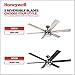 Honeywell Ceiling Fans with Lights, Kaliza LED Indoor Fan w/ 6 Blades, 56 Inch, Gun Metal - Smart Remote-Controlled Fan with Quiet Motor for Home and Bedroom