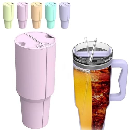 Stanley Tumbler 40oz Inner Cup Section Tray - 2-in-1 Drink Separator Silicone Liner, Dual-sided Cup Divider for Two Drinks (Pink)