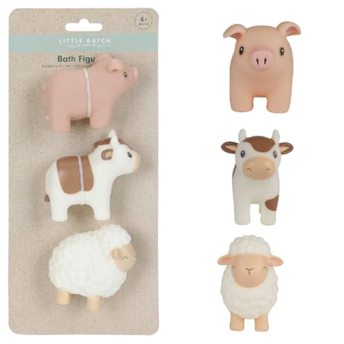 Jouets de bain Little Dutch Farm lot de 3 figurines pour l'éveil aquatique de bébé