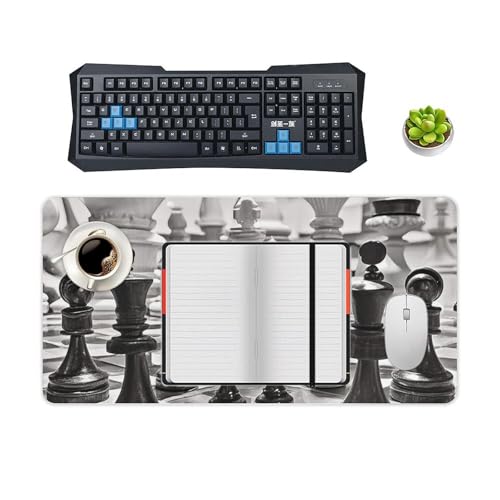 Protector para escritorio con diseño ajedrez blanco y negro, grande, antideslizante miniatura 4