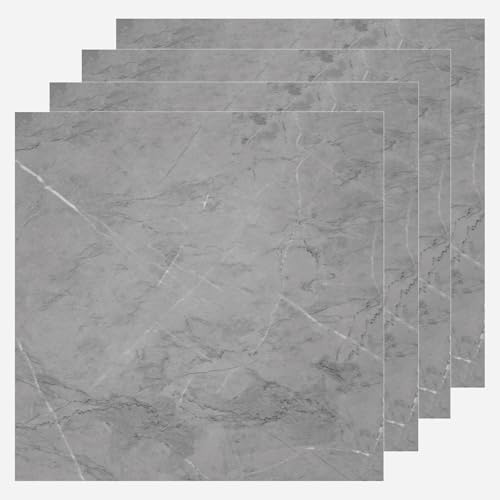 AKOLAFE 20 Sheet Thick Luxury Vinyl Flooring Grey Marble Peel