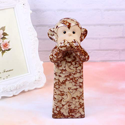 BESPORTBLE 3 peças Ornamentos de cerâmica Enfeite de mesa de macaco engraçado Decoração de casa Deco