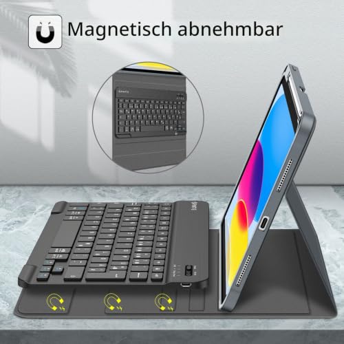 FINTIE Tastatur Hülle für iPad (A16) 11./10. Generation (11/10.9 Zoll) – Ansicht 4