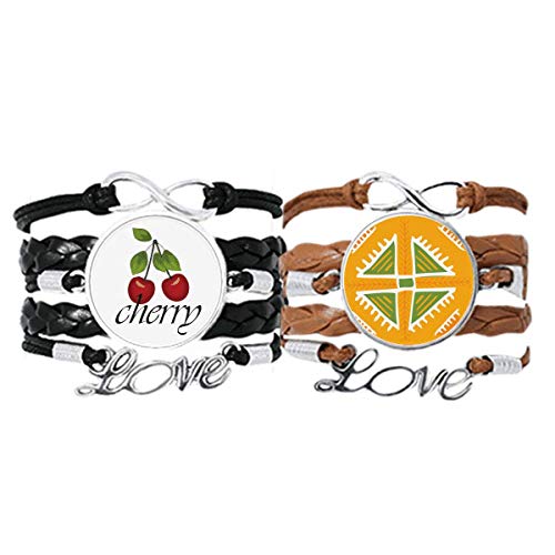 Bracelets triangulaires jaunes en cuir avec cordon lot de 2 bijoux ethniques