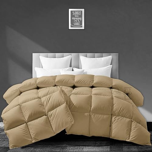 Image of PURE ECO Heavy Winter 400 GSM Comforter Single Size (60 inchX90 inch) - Soft Quality Winter Blanket Soft Microfiber Fill - Duvet /Blanket Single Size - Beige Color