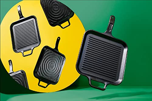 Lodge Bold 12 Inch Seasoned Cast Iron Grill Pan; Design-Forward Cookware #TOP5