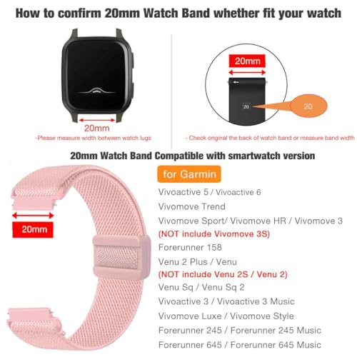 Correa elástica 20mm con cierre magnético para Vivoactive miniatura 2