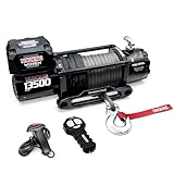 SINOKING 13500 lb Electric Winch for Jeep, Truck, SUV, Trailer Winch & Boat Winch – Heavy Duty Synthetic Rope 12V Winch, Waterproof Towing Winch with Wireless and Wired Remote