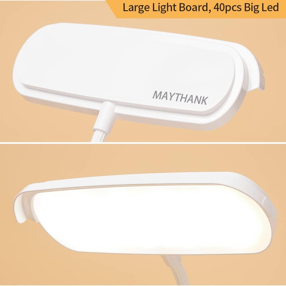 Cordless Desk Table Lamp Reading Light 40 Led Rechargeable Big Battery, Touch 3 Modes,2 Ways Power,Dimmable,Gooseneck,Small Portable Bedroom Bedside Lamp