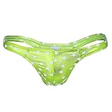 Celucke Mini Slips Herren Lackleder G-Strings Gay Tanga Erotische Wäsche Männer Reizunterwäsche Mann Reizwäsche Schlüpfer Sport Hipster Unterwäsche (Grün, M)