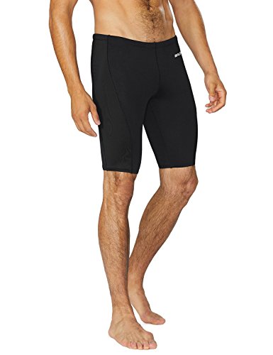 BALEAF Men's Athletic Durable Training Polyester Jammer Swimsuit Black Large